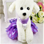 Load image into Gallery viewer, A Dog Wearing A Purple Leaves Patterned Dog Dress
