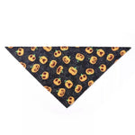 Load image into Gallery viewer, Black Halloween Dog Scarf Bandana With Pumpkin Faces And Cobwebs 
