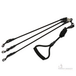 Load image into Gallery viewer, Black Detachable Triple Leash with Foam Handle
