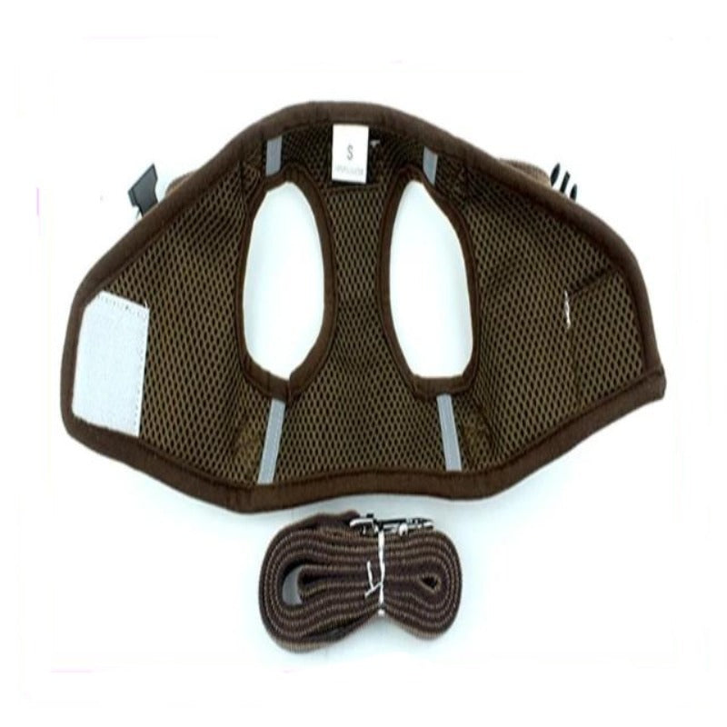 Corduroy Dog Harness & Leash Set, Brown, Pink, XS-XL