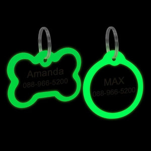 Personalized Engraved Glowing Stainless Steel Dog Tags