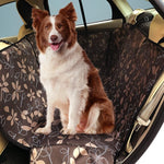 Load image into Gallery viewer, A Dog Sitting On A Beige Car Seat Back Cover Dog Mat Protector With Flower Design
