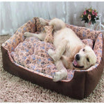 Load image into Gallery viewer, A Dog Laying on A Coffee Colored Fleece Doggy Bed

