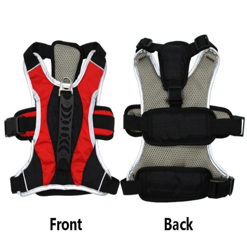 The Red Reflective Training Dog Vest Harness Showing Its Front and Back