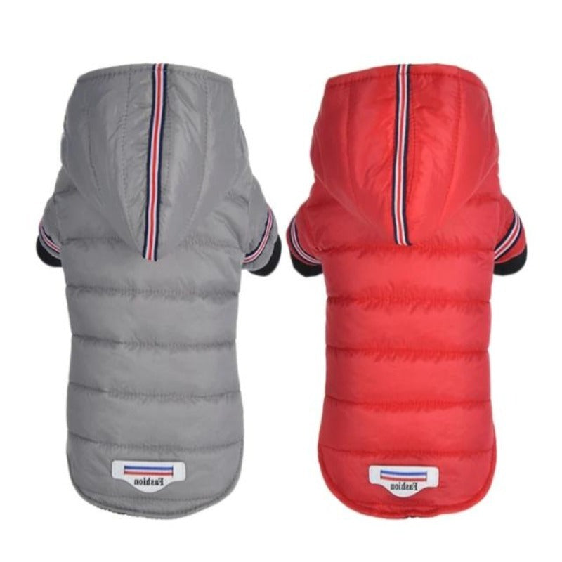 Gray & Red Outdoor Hoodie Dog Jacket