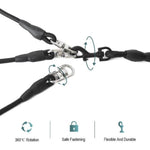 Load image into Gallery viewer, The Detachble Attachments Of The Assistant Ropes Of The Black Detachable Triple Leash with Foam Handle
