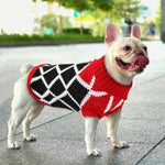 Load image into Gallery viewer, A Dog Wearing A Red/Black Diamond Dog Sweater
