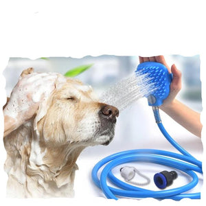 Portable Dog Bathing & Massaging Shower Glove, Blue, 2.5M