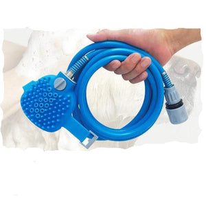 Portable Dog Bathing & Massaging Shower Glove, Blue, 2.5M