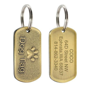  Solid Metal Military Style Bronze Dog Tag