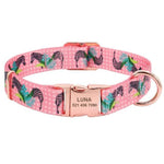Load image into Gallery viewer,  Pink Nylon Customized Engraved Tag Collar with Metal Buckle and D-Ring
