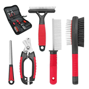 Dog Grooming Set: Brush, Comb, Clipper & Nail File