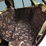 Load image into Gallery viewer, Coffee Colored Car Seat Back Cover Dog Mat Protector With Flower Design
