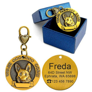  Dog Breed Personalized ID Tag Welsh Corgi