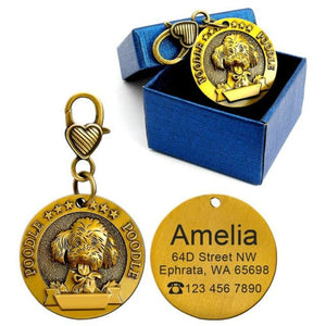  Dog Breed Personalized ID Tag Poodle