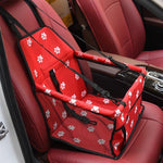 Load image into Gallery viewer, Red Car Seat/Mesh Hammock For Dogs With Pawprints
