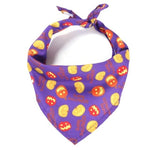Load image into Gallery viewer, Purple Halloween Dog Scarf Bandana With Scary Pumpkin Faces 
