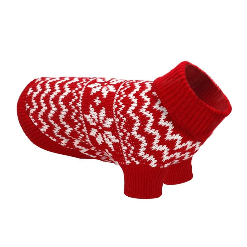 Warm Red Christmas Dog Sweater