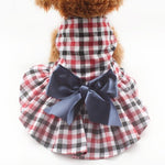 Load image into Gallery viewer, A Dog Wearing The Plaid Dog Dress With Bow
