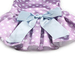 Load image into Gallery viewer, Purple Polka Dot Dog Dress With Big Blue Bow
