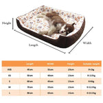 Load image into Gallery viewer, Coffee Colored Fleece Doggy Bed Size Guide
