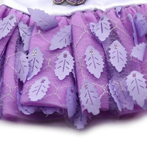 Purple Leaves Patterned Dog Dress