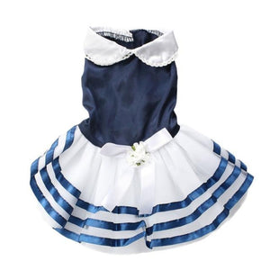 Blue Sailor Dog Dress