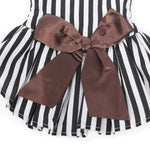 Load image into Gallery viewer, Big Brown Bow Decoration On The Black And White Striped Dog Dress
