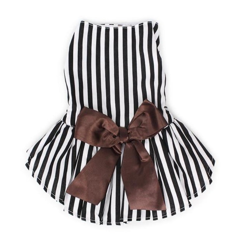Black and White Striped Dog Dress