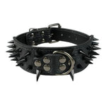 Load image into Gallery viewer,  Black Leather with Black Spike Studded Collar
