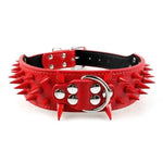 Load image into Gallery viewer,  Red Leather with Red Spike Studded Collar
