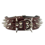 Load image into Gallery viewer, Toggy Doggy Brown Leather Spike Studded Collar
