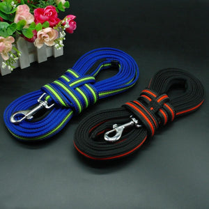 The 2 Colors Of The Long Training Dog Leash, Blue-Green and Black-Orange