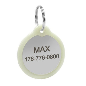  Personalized Engraved Glowing Stainless Steel Dog Tag Round Shape