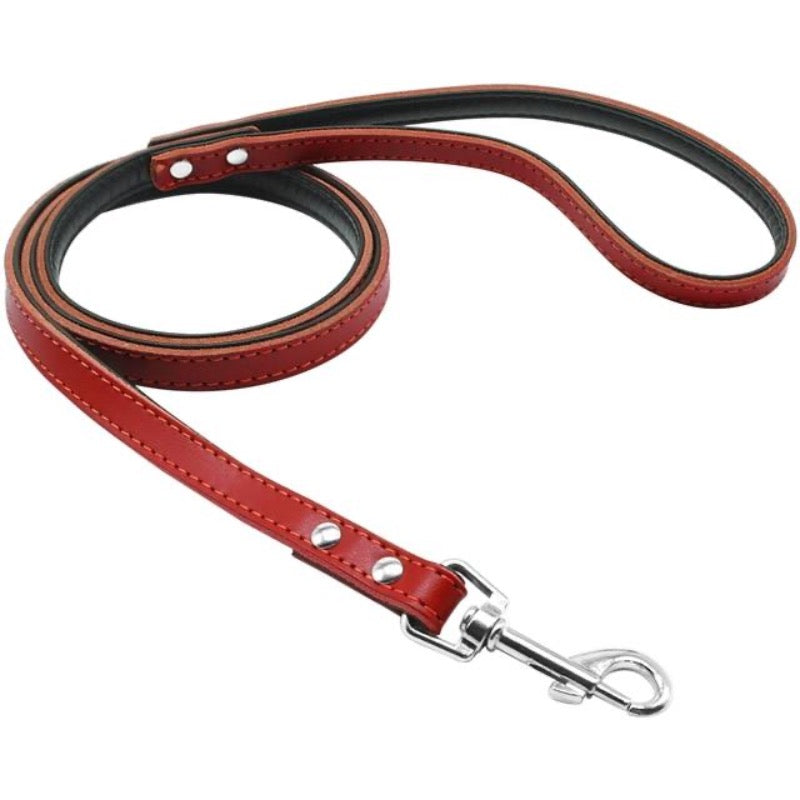 Toggy Doggy Red Leather Dog Leash