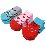 Load image into Gallery viewer, Blue, Pink &amp; Red Indoor Knit Dog Socks
