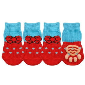 Red Indoor Knit Dog Socks
