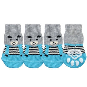 Blue Indoor Knit Dog socks