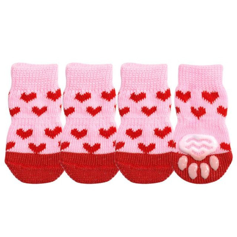 Pink Indoor Knit Dog Socks