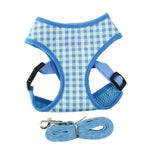 Load image into Gallery viewer, Blue Plaid Dog Harness &amp; Leash Set
