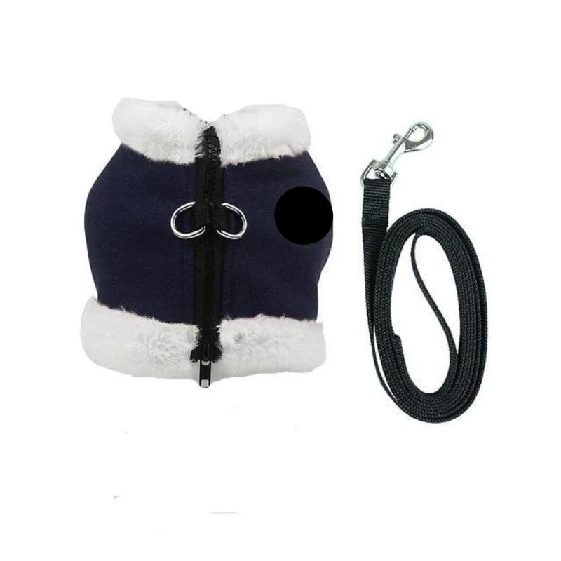 Blue Fleece Dog Harness & Leash Set