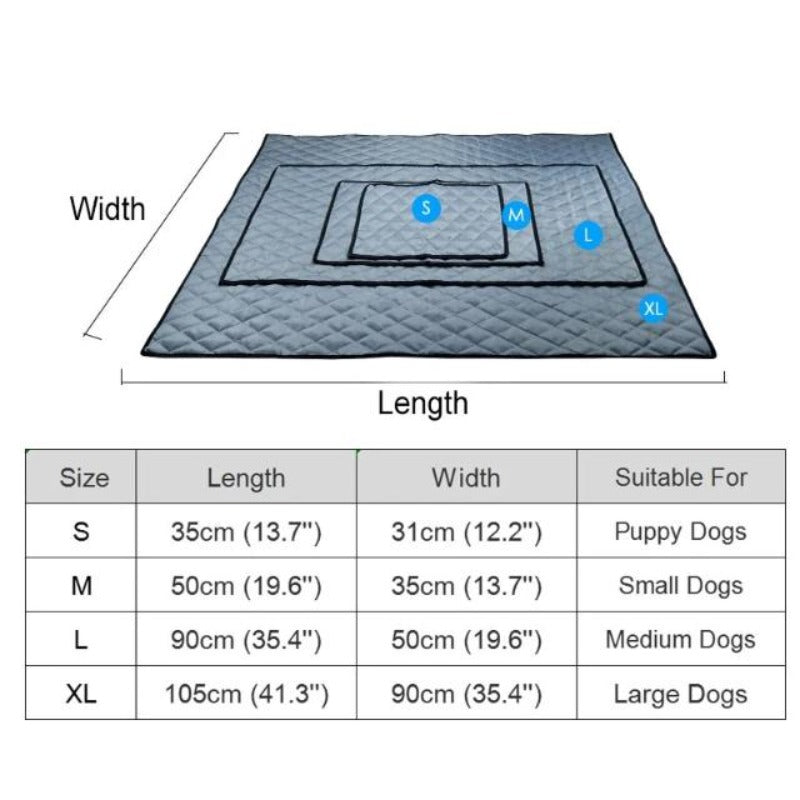 Cooling Doggy Bed/Mat Size Guide