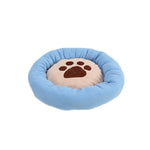 Load image into Gallery viewer, Round, Waterproof Doggy Bed With Pawprint, Blue Color
