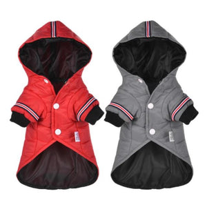Gray & Red Outdoor Hoodie Dog Jacket